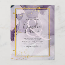 Encre alcoolique abstraite de mariage or violet po