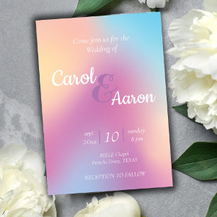 Prospectus 11,4 Cm X 14,2 Cm encre de dégradé d'aquarelle budgétaire et mariage