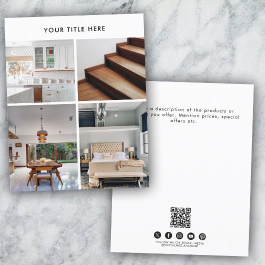 Prospectus 11,4 Cm X 14,2 Cm Entreprise 4 Photo promotionnelle double face