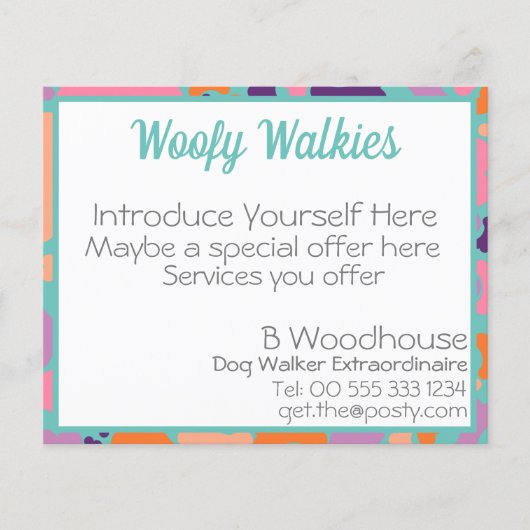 Prospectus 11,4 Cm X 14,2 Cm entreprise de conception osseuse de chien (Devant)