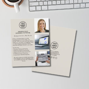 Prospectus 11,4 Cm X 14,2 Cm Entreprise de consultant en logo moderne