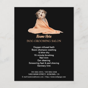 Prospectus 11,4 Cm X 14,2 Cm Entreprise de toilettage de chiens flyer personnal