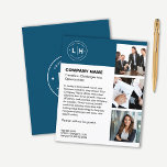 Prospectus 11,4 Cm X 14,2 Cm Entreprise personnalisée moderne<br><div class="desc">Faites une impression durable avec ce prospectus d'affaires moderne et personnalisé, conçu dans une palette sophistiquée bleu marine. Avec de l'espace pour votre logo personnalisé, trois photos et un texte personnalisé, ce dépliant est parfait pour présenter l'identité unique de votre marque. Que ce soit pour la promotion de services, de...</div>