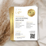 Prospectus 11,4 Cm X 14,2 Cm Entreprise White & Gold QR Code Marketing<br><div class="desc">Brochure commerciale professionnelle Black & Gold avec espace pour votre logo, services, coordonnées et code QR scannable. Ce dépliant promotionnel d'entreprise présente un faux design doré avec un arrière - plan noir et un texte entièrement modifiable - élégant et élégant, aidant votre entreprise à se démarquer des clients potentiels. Utilisez...</div>