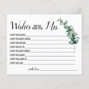 Prospectus 11,4 Cm X 14,2 Cm Eucalyptus Wishes for the Soon to be Mrs card