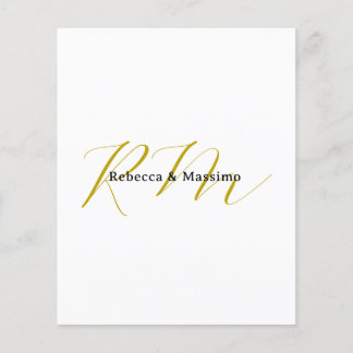 Prospectus 11,4 Cm X 14,2 Cm Exclusif Monogramme Moderne de Nom de Couleur Or U