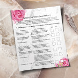 Prospectus 11,4 Cm X 14,2 Cm Eyelash Extension Liability Waiver Vintage Floral<br><div class="desc">Eyelash Extension Liability Waiver Modern White Marble Flyers.</div>