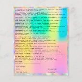 Prospectus 11,4 Cm X 14,2 Cm EYELASH EXTENSION LIASE WAIVER Holograph Bokeh (Dos)