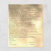 Prospectus 11,4 Cm X 14,2 Cm EYELASH EXTENSION RELEASE WAIVER Green Gold (Dos)