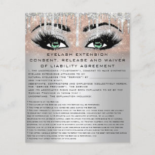 Prospectus 11,4 Cm X 14,2 Cm EYELASH EXTENSION RELEVER WAIVER Green Eye