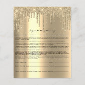 Prospectus 11,4 Cm X 14,2 Cm Eyelash Extension Responsabilité Renonciation Cont (Dos)