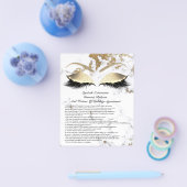 Prospectus 11,4 Cm X 14,2 Cm Eyelash Extension Responsabilité Renonciation Marb (Simple)