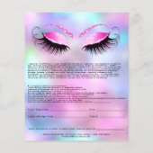 Prospectus 11,4 Cm X 14,2 Cm Eyelash Extension Responsabilité Renonciation Rose (Dos)