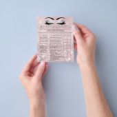 Prospectus 11,4 Cm X 14,2 Cm Eyelash Extension Responsabilité Renonciation Rose (main)