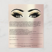 Prospectus 11,4 Cm X 14,2 Cm Eyelash Extension Responsabilité Renonciation Rose (Dos)