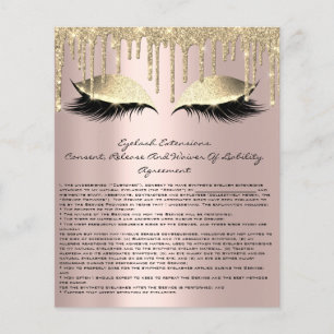 Prospectus 11,4 Cm X 14,2 Cm Eyelash Extension Responsabilité Renonciation Spar