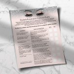Prospectus 11,4 Cm X 14,2 Cm Eyelash Extensions Responsabilité Renonciation Par<br><div class="desc">Eyelash Extension Responsabilité Renonciation & Libération Forme Silver Parties scintillant Blush Pink Flyers.</div>