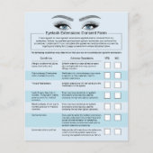 Prospectus 11,4 Cm X 14,2 Cm Eyelash Extensions Responsabilité Renonciation Sal (Devant)