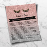 Prospectus 11,4 Cm X 14,2 Cm Eyelash Extensions Rose Gold Aftercare Instruction<br><div class="desc">Lashes maquillage Artiste post-soins Instruction Rose Gold Parties scintillant Flyers.</div>