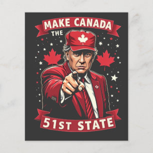 Prospectus 11,4 Cm X 14,2 Cm Faire de l'Amérique 51e État Canadien Américain