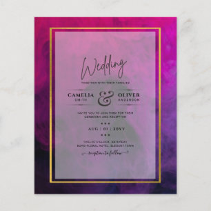 Prospectus 11,4 Cm X 14,2 Cm Faire invitation de mariage à l'encre magenta inte