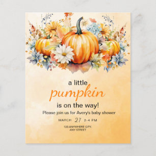 Prospectus 11,4 Cm X 14,2 Cm Faire Invitation pour Baby Shower Thème Citrouille