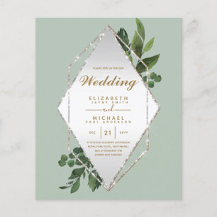 Prospectus 11,4 Cm X 14,2 Cm Faire-part de mariage à PETIT BUDGET Cadre de verd