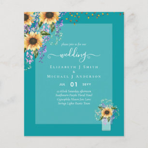 Prospectus 11,4 Cm X 14,2 Cm Faire-part DE MARIAGE À PETIT BUDGET Tournesols ru