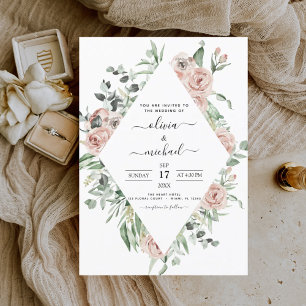 Prospectus 11,4 Cm X 14,2 Cm Faire-part de mariage au budget vert sauge eucalyp