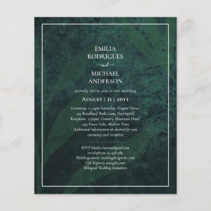 Prospectus 11,4 Cm X 14,2 Cm Faire-part de mariage aux feuilles blanches et ver