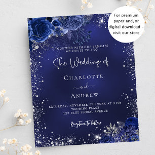Prospectus 11,4 Cm X 14,2 Cm Faire-part de mariage budget de la marine bleu fle