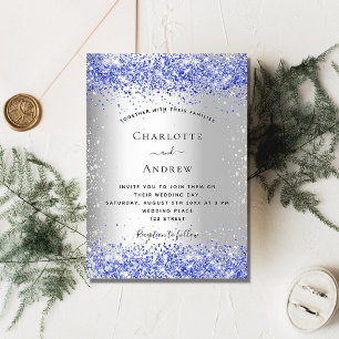 Prospectus 11,4 Cm X 14,2 Cm Faire-part de mariage budget parties scintillant b