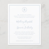 Faire-part de mariage budgétaire bleu outremer tra