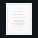 Prospectus 11,4 Cm X 14,2 Cm Faire-part de mariage budgétaire classique rose él<br><div class="desc">Le style classique, rose rose poussiéreux tout en un faire-part de mariage à budget (imprimé sur papier de prospectus - enveloppes non incluses), avec un design simple et minimal avec votre monogramme en haut et vos détails de l'événement entouré d'une double bordure. Les fontes alternent entre un script élégant, une...</div>