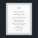 Prospectus 11,4 Cm X 14,2 Cm Faire-part de mariage budgétaire noir et blanc cla<br><div class="desc">Le tout en noir et blanc classique (imprimé sur papier de prospectus - enveloppes non incluses) avec un design simple et minimal avec votre monogramme en haut et vos détails de l'événement entouré d'une double bordure. Les fontes alternent entre un script élégant, une fonte serif traditionnelle et minimaliste sans serif....</div>