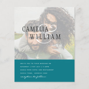 Prospectus 11,4 Cm X 14,2 Cm FAIRE-PART DE MARIAGE de PHOTO Enregistrer la date