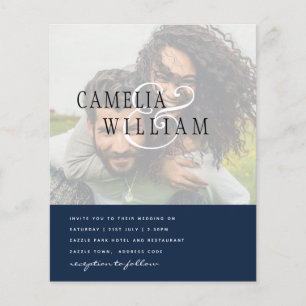 Prospectus 11,4 Cm X 14,2 Cm FAIRE-PART DE MARIAGE de PHOTO Enregistrer la date