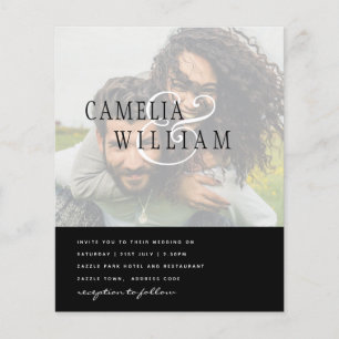 Prospectus 11,4 Cm X 14,2 Cm FAIRE-PART DE MARIAGE de PHOTO Enregistrer la date