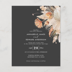 Prospectus 11,4 Cm X 14,2 Cm faire-part de mariage en herbe de pampa bohème à p