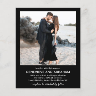 Prospectus 11,4 Cm X 14,2 Cm Faire-part de mariage moderne avec QR Code sur pho