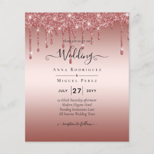 Prospectus 11,4 Cm X 14,2 Cm Faire-Part de Mariage Moderne avec Reflets de Pail