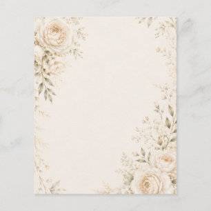 Prospectus 11,4 Cm X 14,2 Cm Faire-part de mariage neutre avec des florales raf