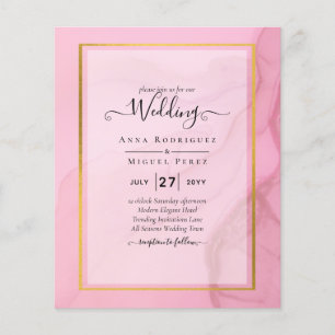Prospectus 11,4 Cm X 14,2 Cm Faire-part de mariage ombré rose doré LeahG Blush
