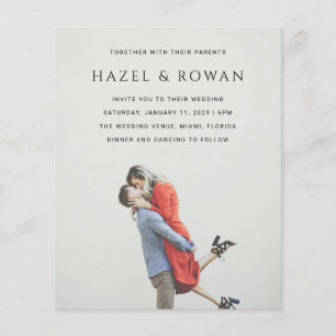 Prospectus 11,4 Cm X 14,2 Cm Faire-part de mariage photo simple moderne