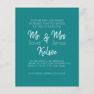 Prospectus 11,4 Cm X 14,2 Cm Faire-part de mariage pour futurs M. et Mme