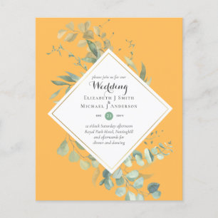 Prospectus 11,4 Cm X 14,2 Cm Faire-part de mariage thème couleur moderne verdur