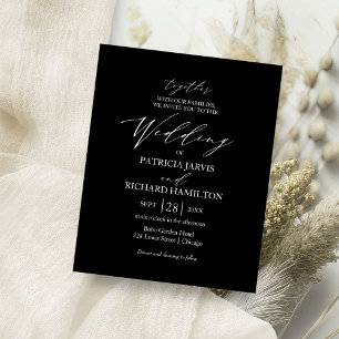 Prospectus 11,4 Cm X 14,2 Cm Faire-parts de mariage pas chers avec calligraphie