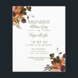 Prospectus 11,4 Cm X 14,2 Cm Fall Wedding Invitation | Budget Flyer<br><div class="desc">This timeless, romantic design features a whimsical watercolor floral bouquet with soft colors and botanical accents. Please consider the paper weight for this design. If you would like this same design but on thick cardstock contact me directly or click “transfer this design” button to the right. Transfer this to a...</div>