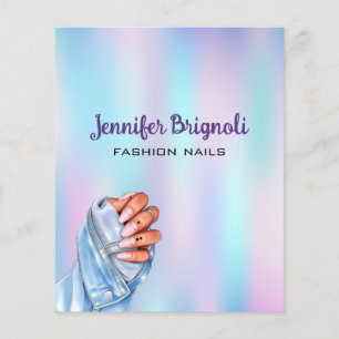 Prospectus 11,4 Cm X 14,2 Cm Fashion Nails Maquillage Artiste Design Flyer