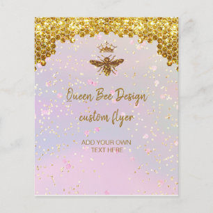 Prospectus 11,4 Cm X 14,2 Cm  faux glitter Queen Bee flyer